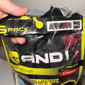 Opened but unused, (6) AND 1 Size 3XL 9 inch seam BOXER BRIEFS